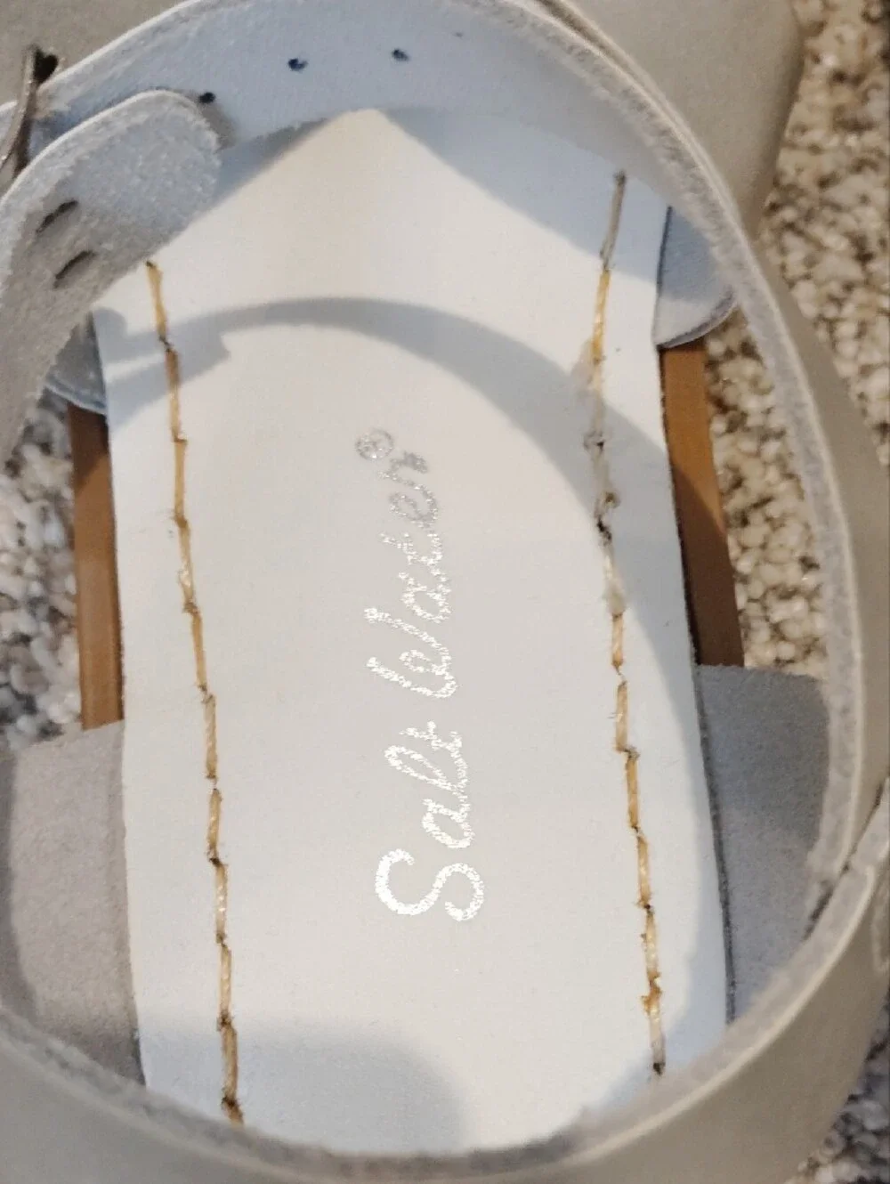 Salt Water Sandals by Hoy Silver Girls Strappy Leather Sandals